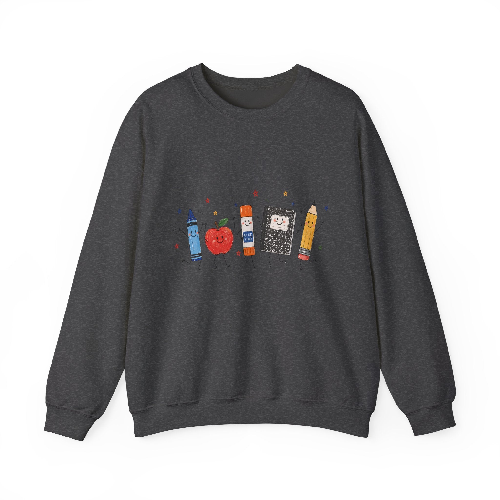 Teacher Supplies Crewneck — Cute School Supplies Graphic Sweatshirt