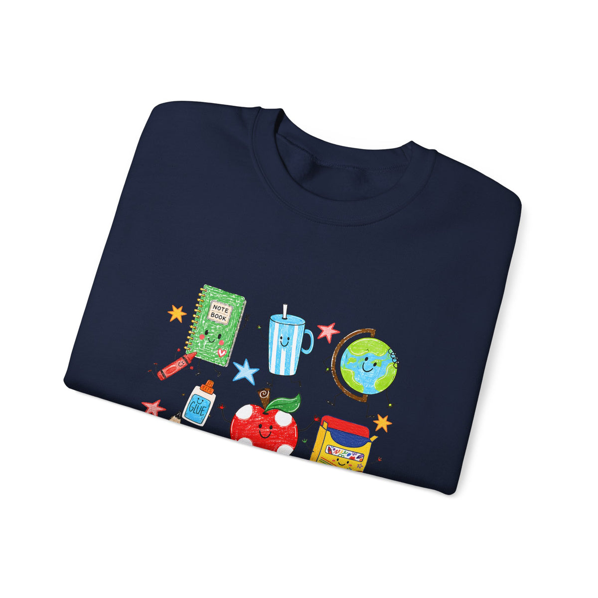 Teacher Crewneck Sweatshirt – Cute School Supplies Graphic