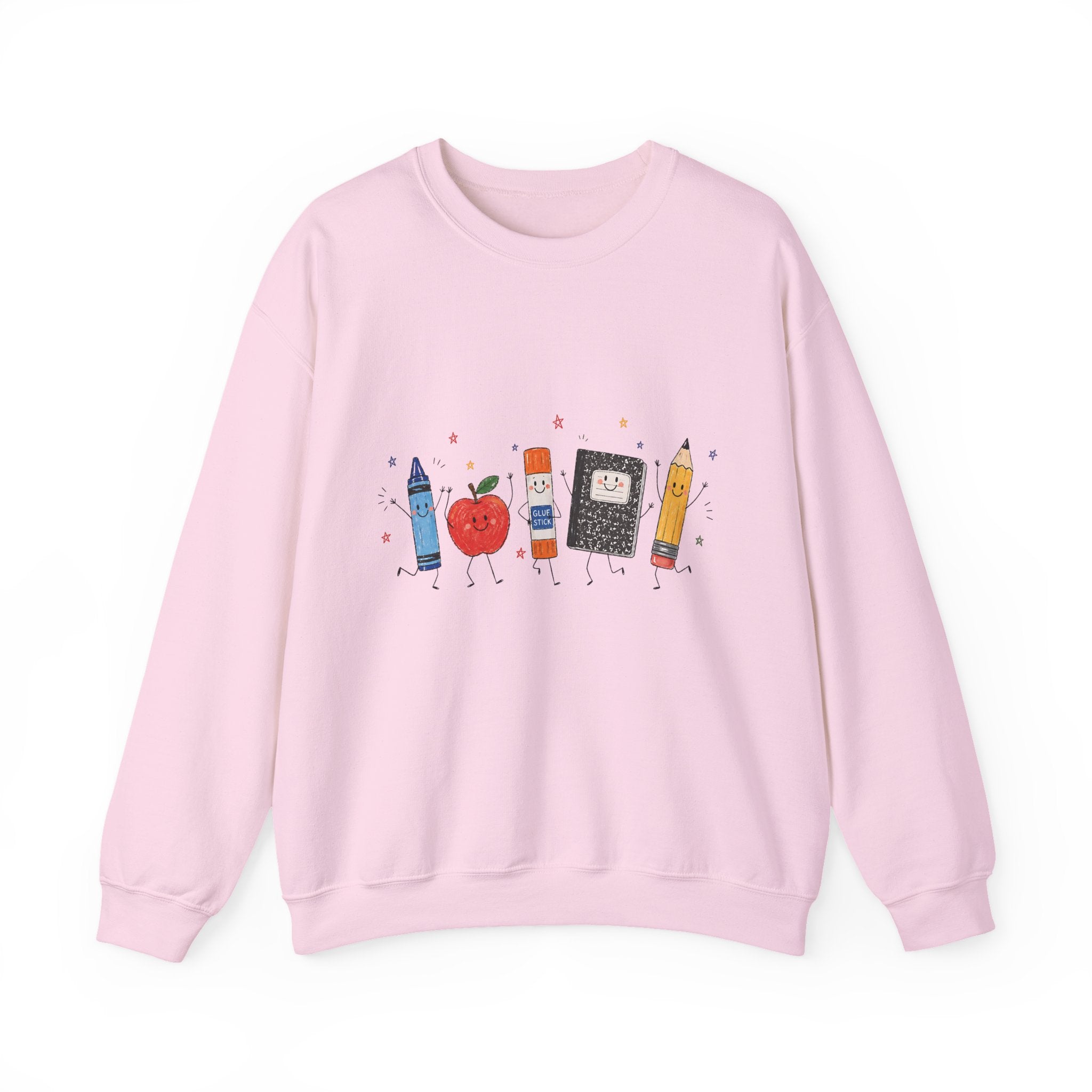 Teacher Supplies Crewneck — Cute School Supplies Graphic Sweatshirt