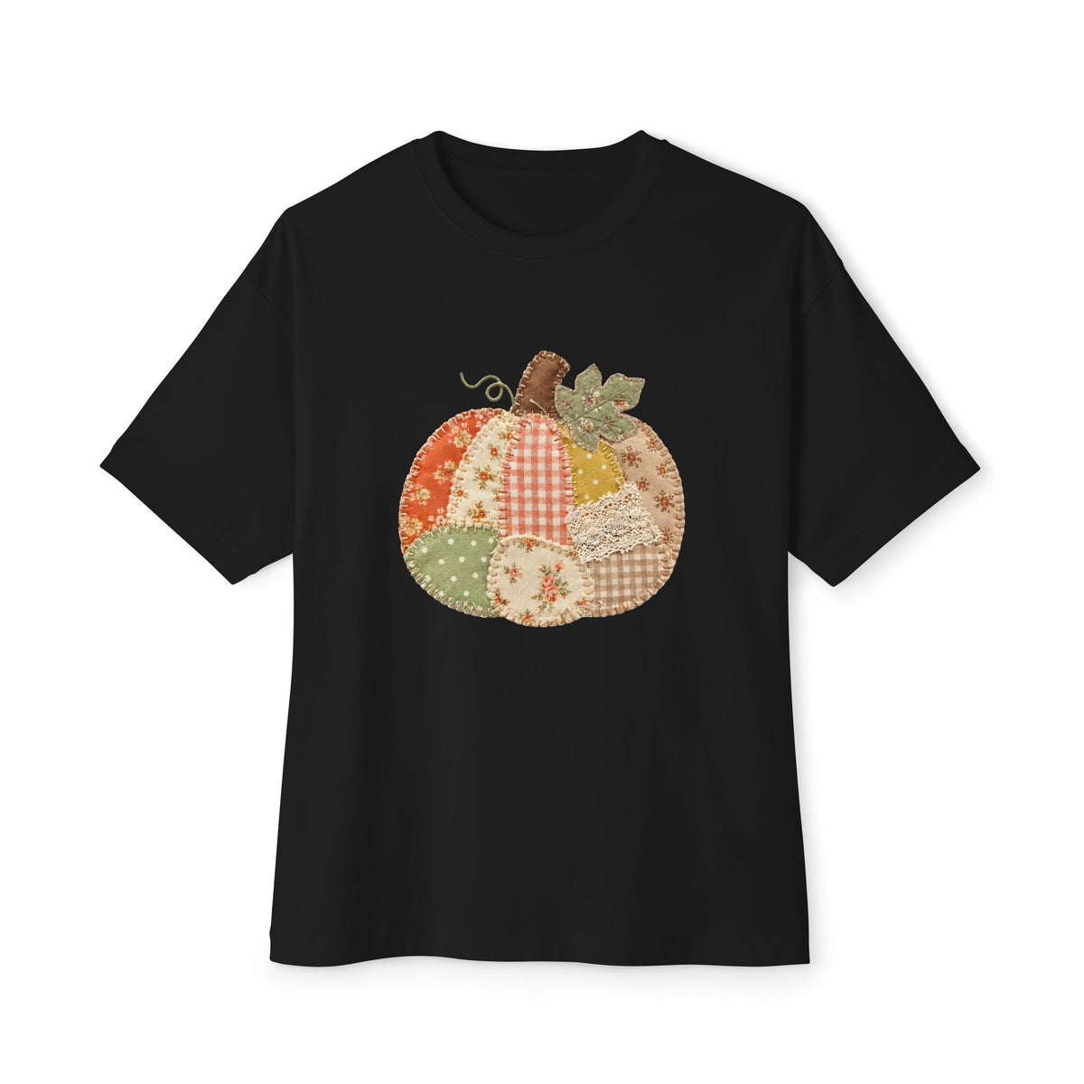 Patchwork Pumpkin Fall Graphic T-Shirt