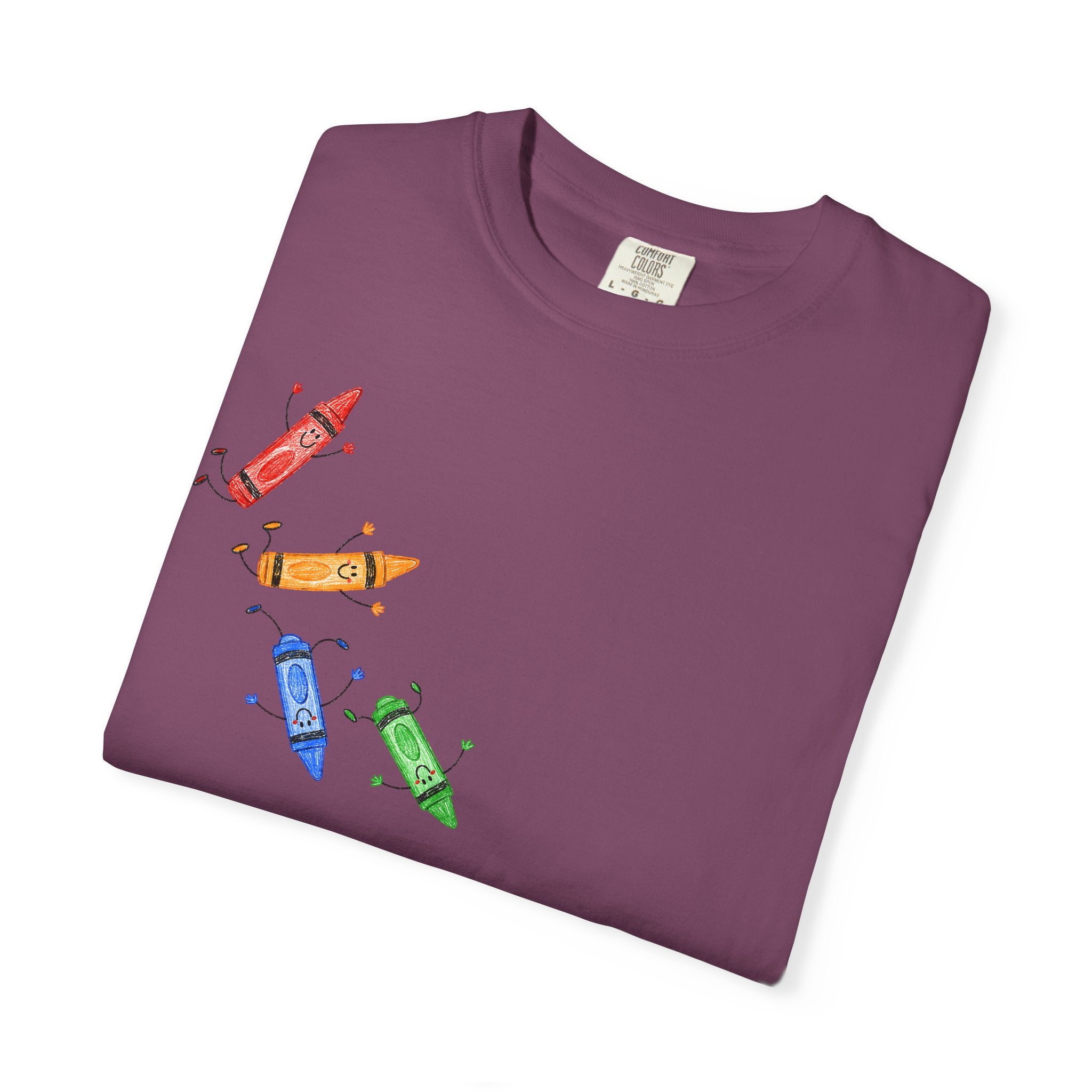 Teacher Crayon Box T-Shirt — Cute Retro Crayon Cartoon Tee