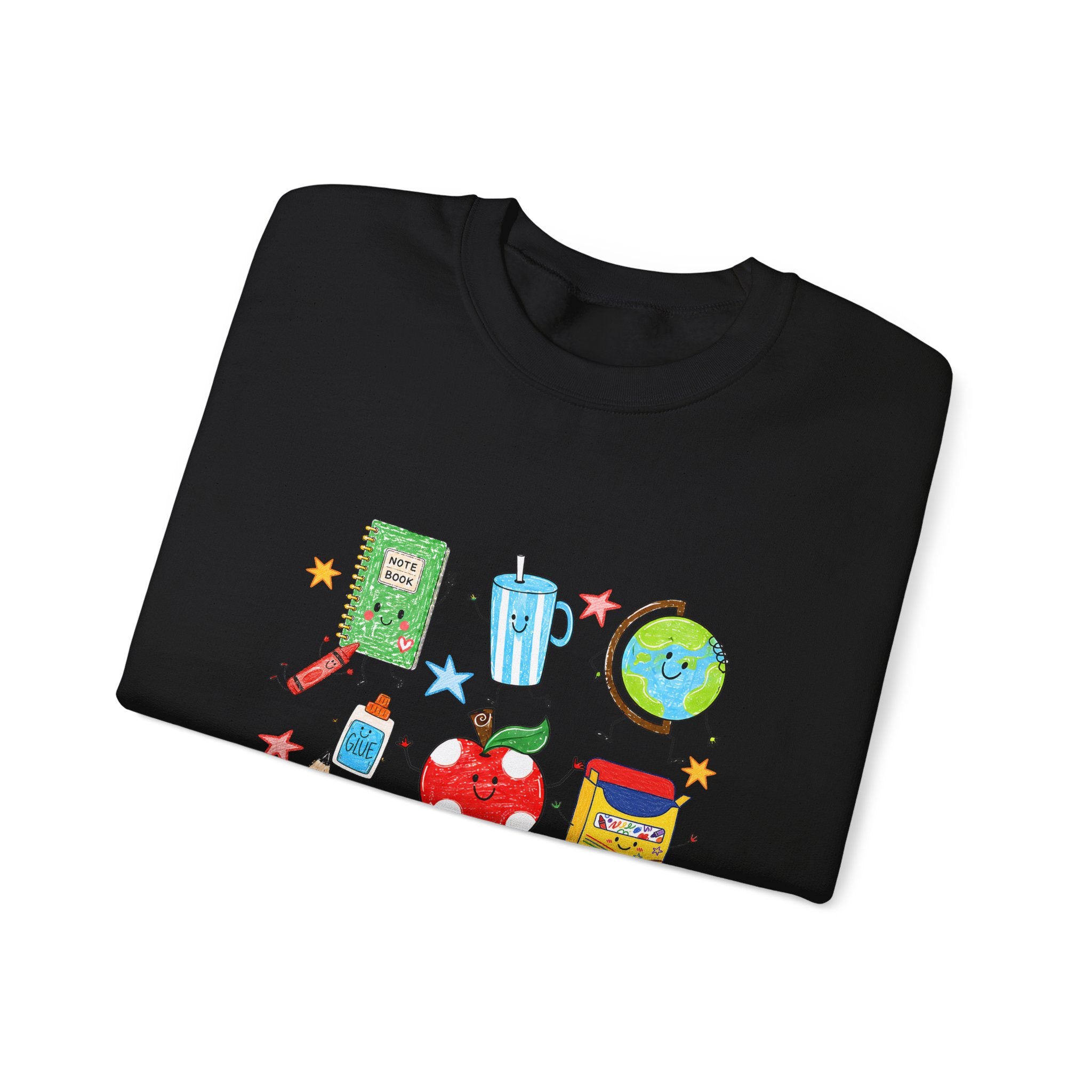 Teacher Crewneck Sweatshirt – Cute School Supplies Graphic