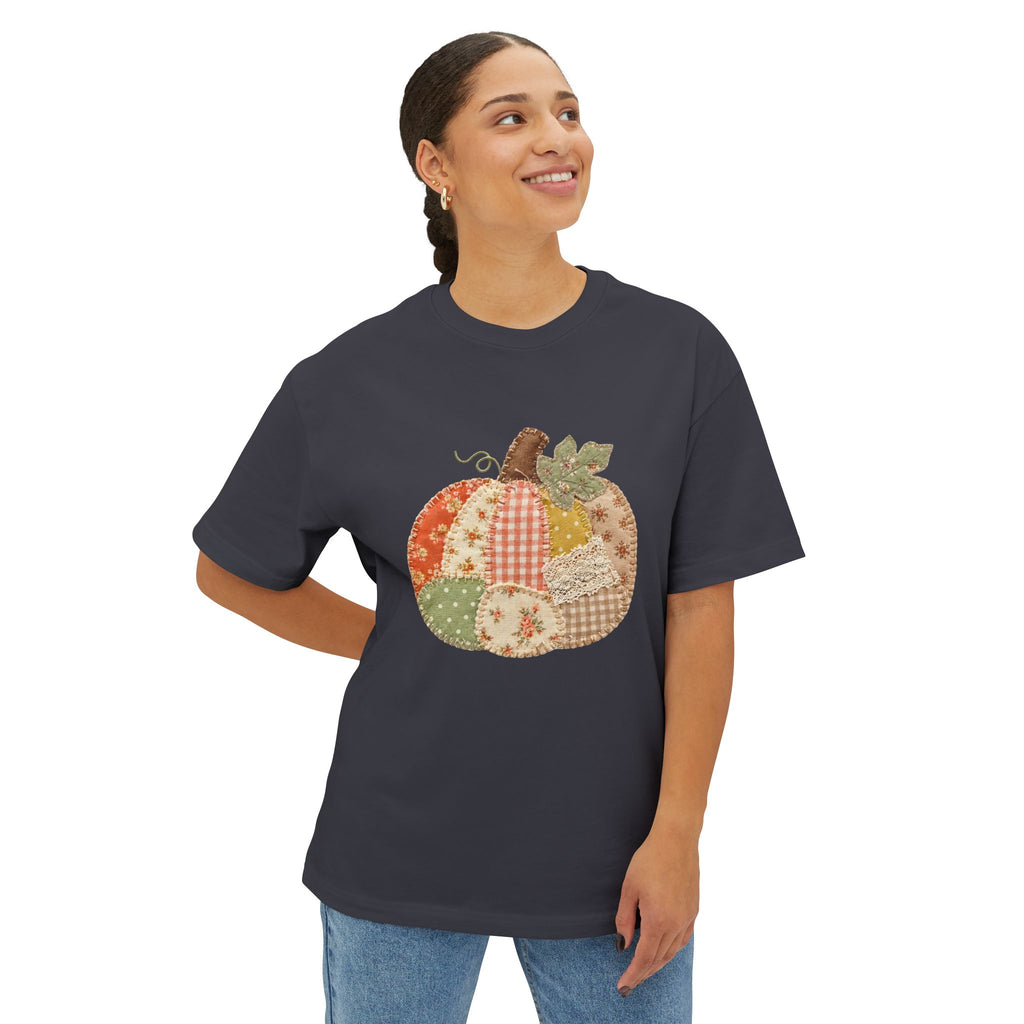 Patchwork Pumpkin Fall Graphic T-Shirt