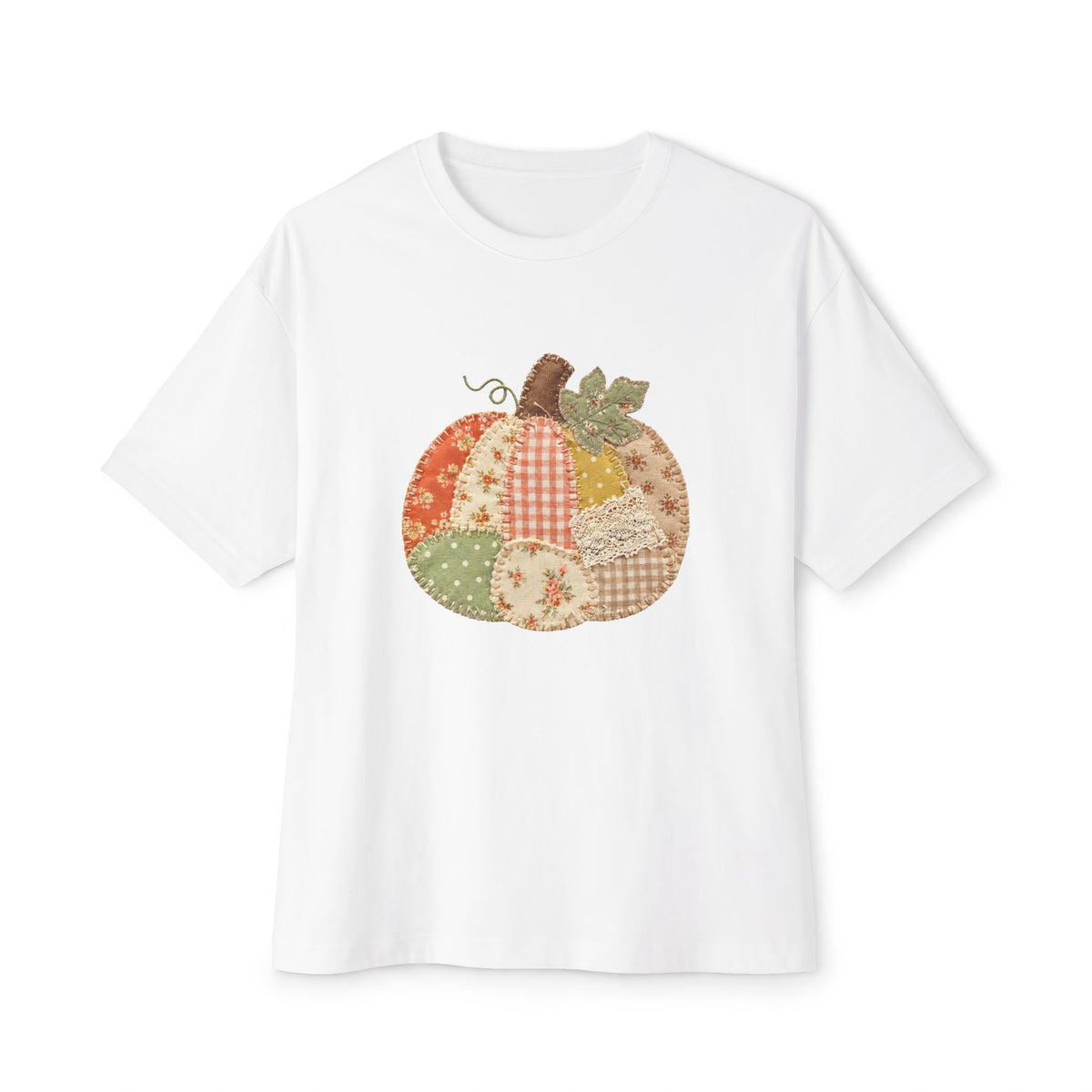 Patchwork Pumpkin Fall Graphic T-Shirt