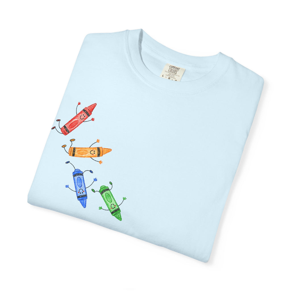 Teacher Crayon Box T-Shirt — Cute Retro Crayon Cartoon Tee