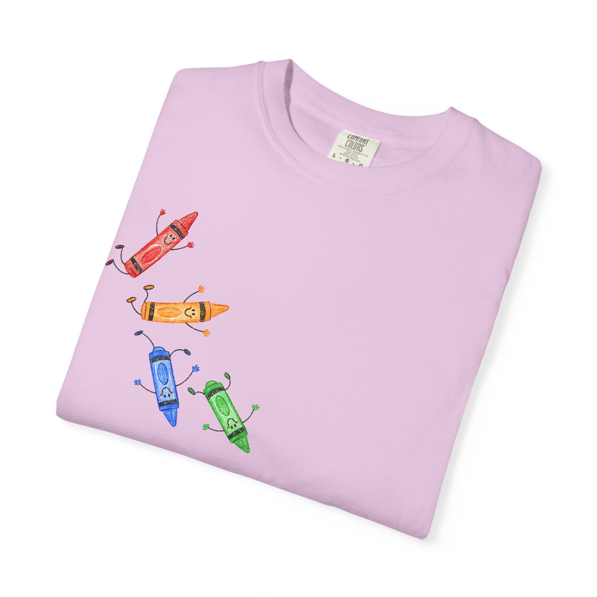 Teacher Crayon Box T-Shirt — Cute Retro Crayon Cartoon Tee