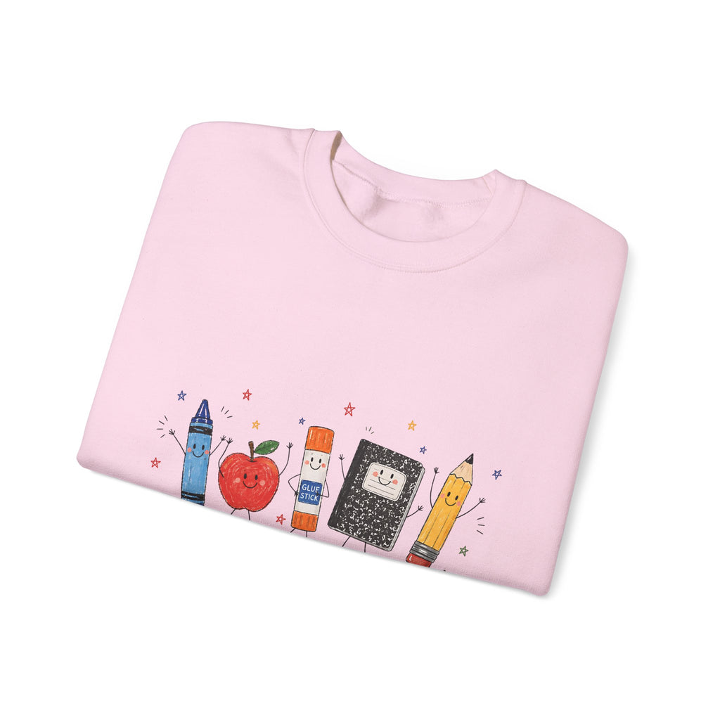 Teacher Supplies Crewneck — Cute School Supplies Graphic Sweatshirt