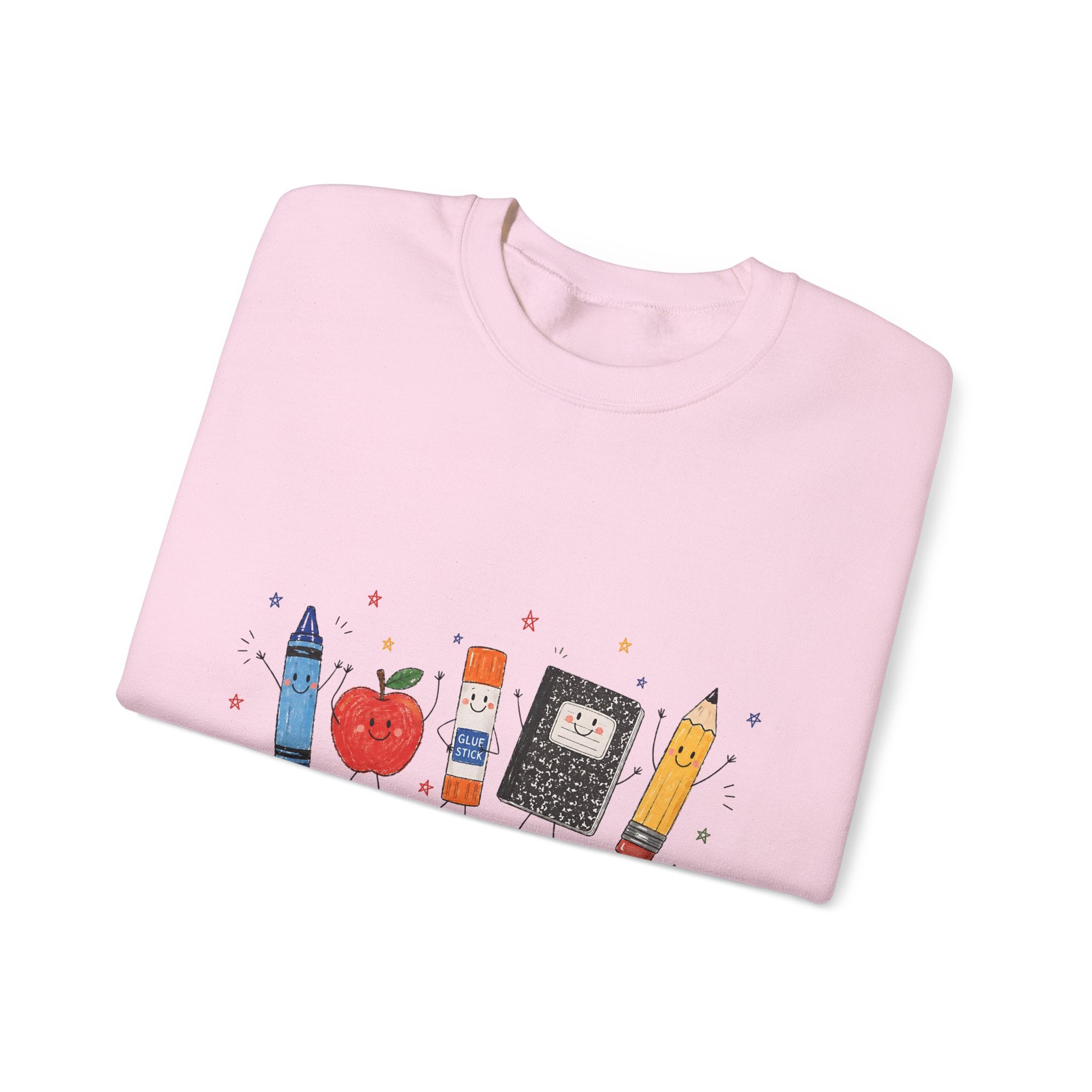 Teacher Supplies Crewneck — Cute School Supplies Graphic Sweatshirt