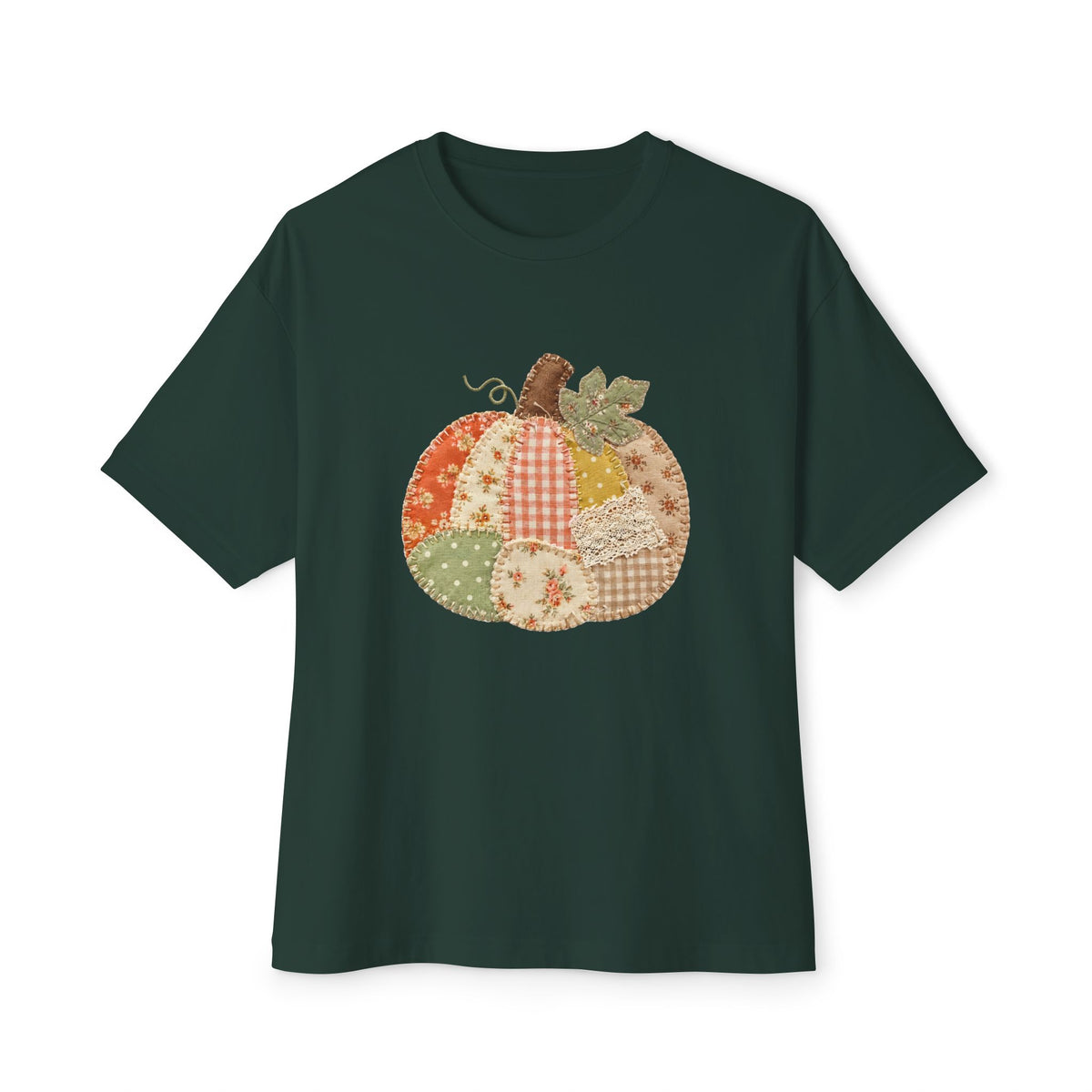 Patchwork Pumpkin Fall Graphic T-Shirt