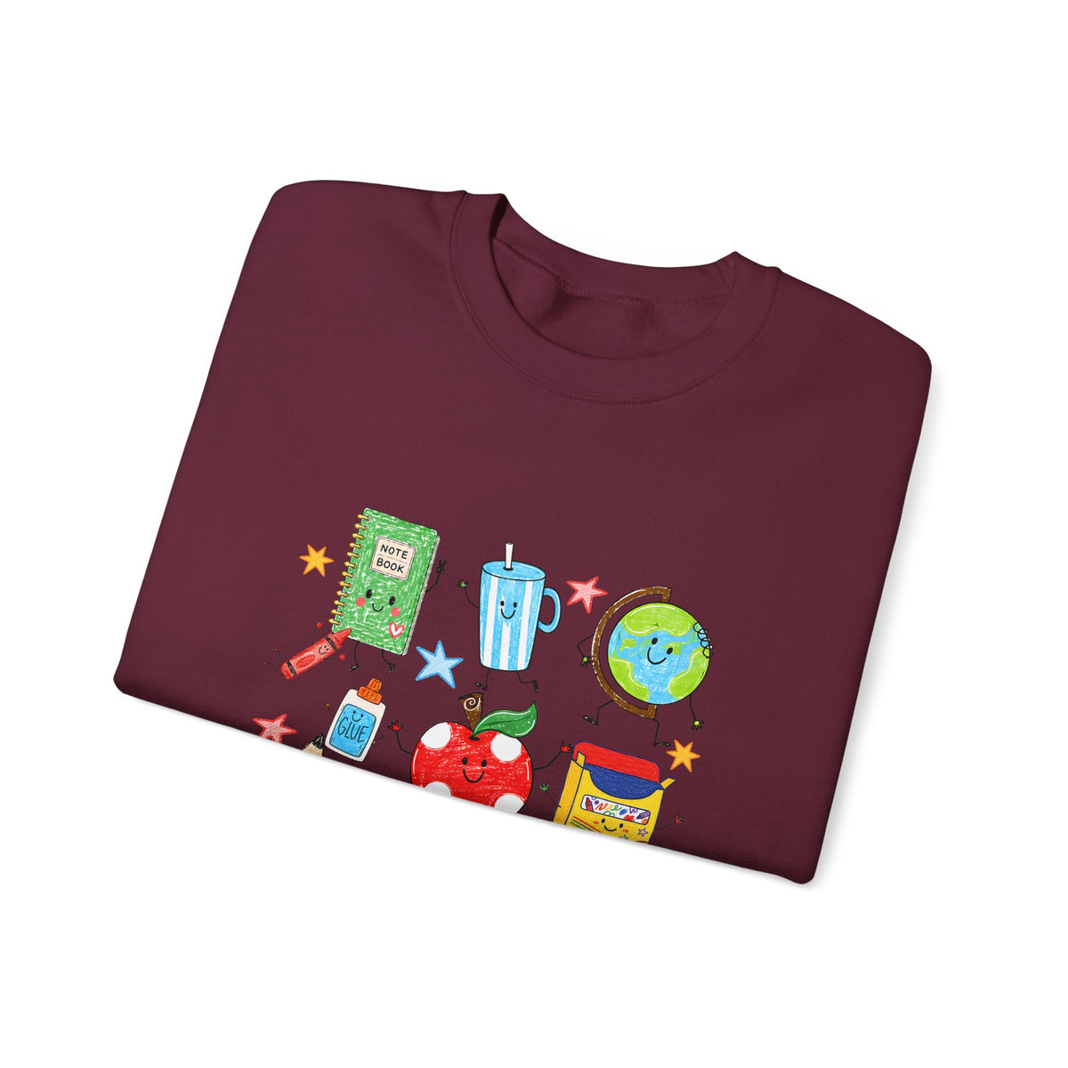 Teacher Crewneck Sweatshirt – Cute School Supplies Graphic