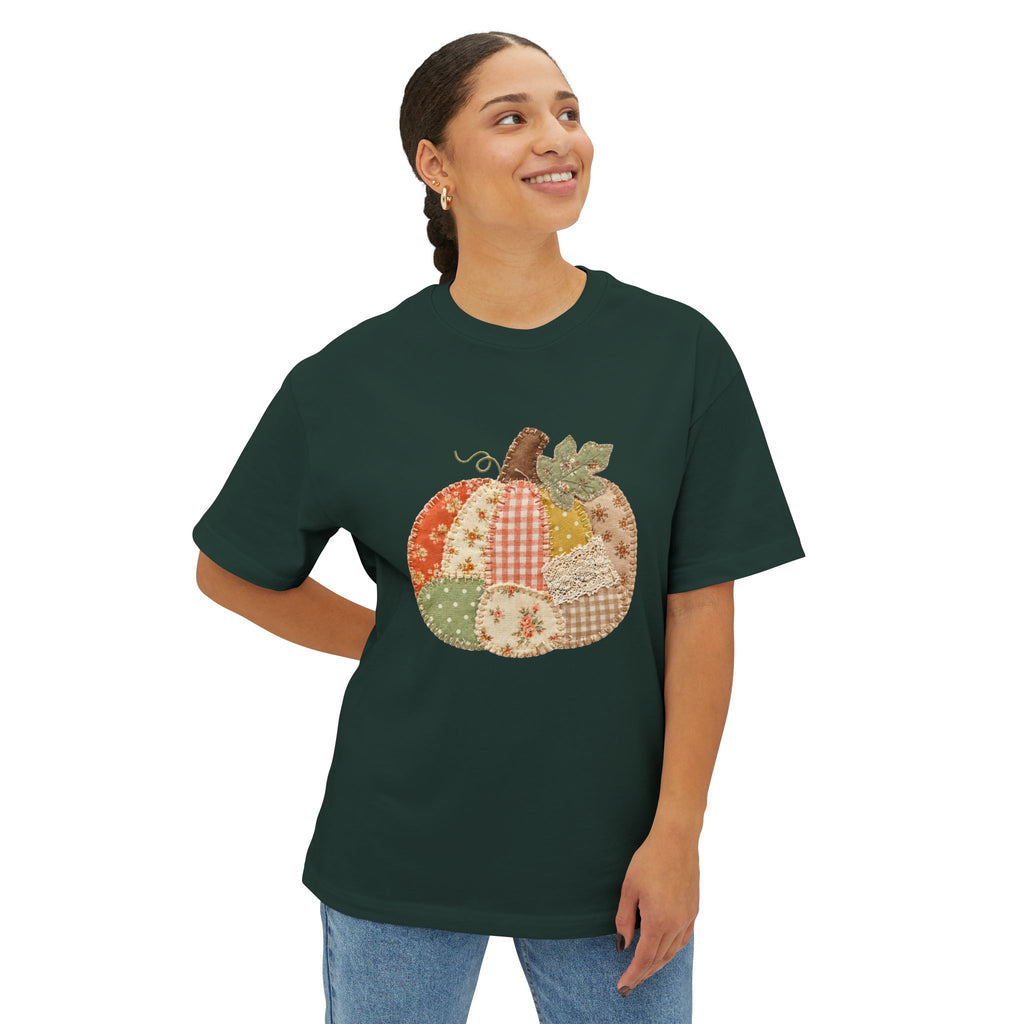 Patchwork Pumpkin Fall Graphic T-Shirt