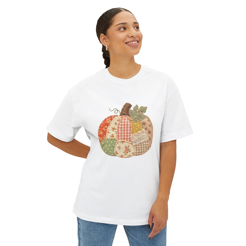 Patchwork Pumpkin Fall Graphic T-Shirt
