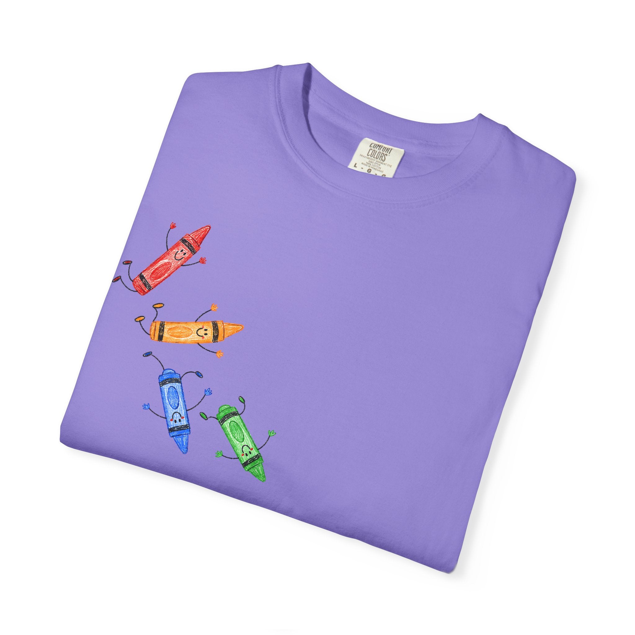 Teacher Crayon Box T-Shirt — Cute Retro Crayon Cartoon Tee