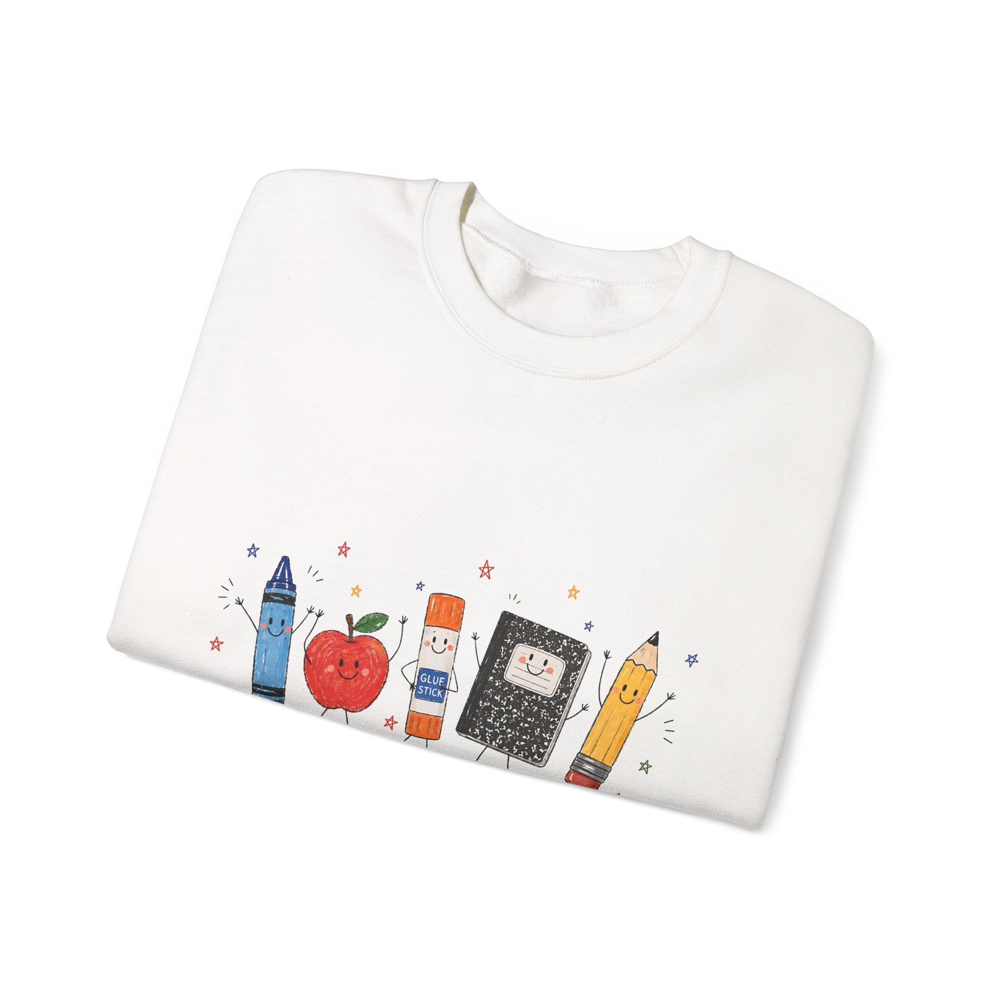 Teacher Supplies Crewneck — Cute School Supplies Graphic Sweatshirt