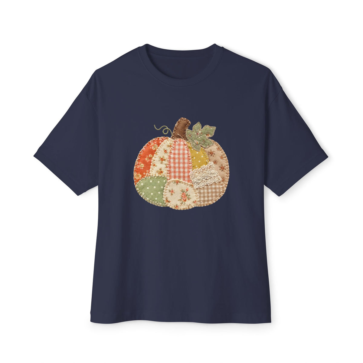 Patchwork Pumpkin Fall Graphic T-Shirt