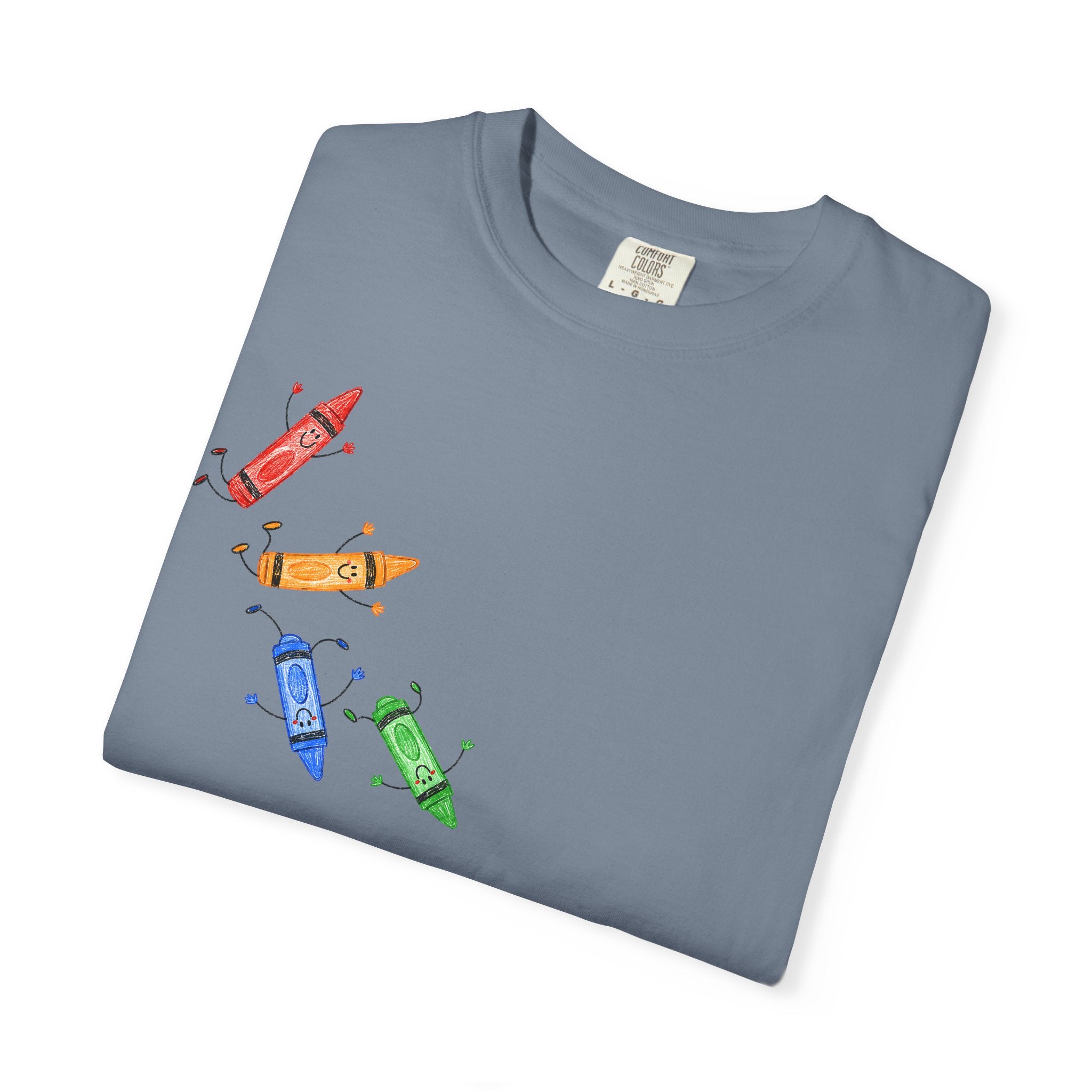 Teacher Crayon Box T-Shirt — Cute Retro Crayon Cartoon Tee