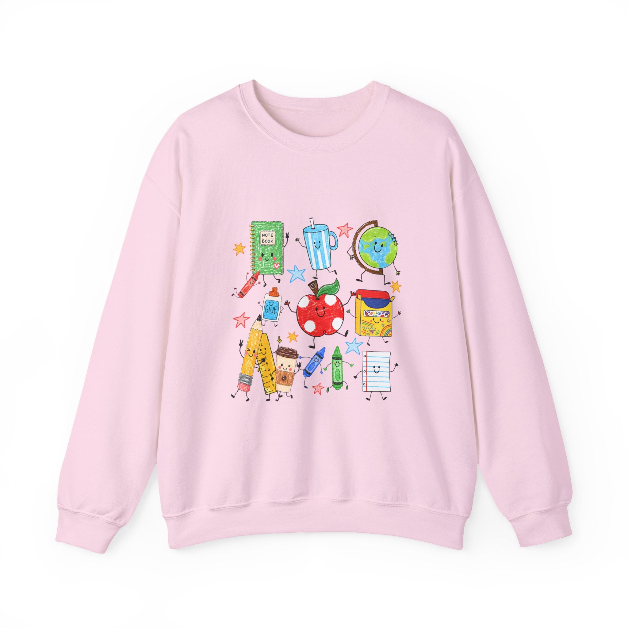 Teacher Crewneck Sweatshirt – Cute School Supplies Graphic